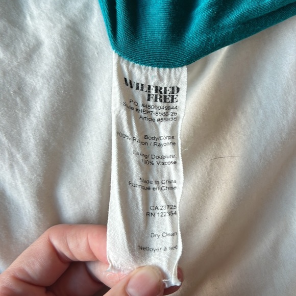 Aritzia Wilfred Free Vivienne Dress. TEAL COLOUR. Size Small - Picture 11 of 12